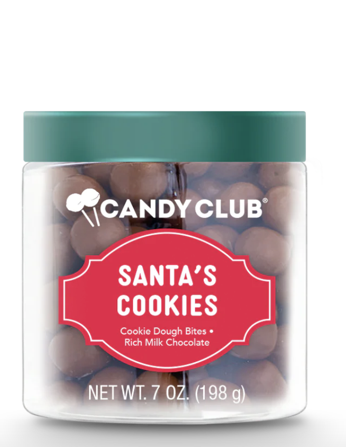 Avery’s Santa Cookies from Candy Club — chocolate-covered cookie dough bites, available at Sweet Impressions by Avery.
