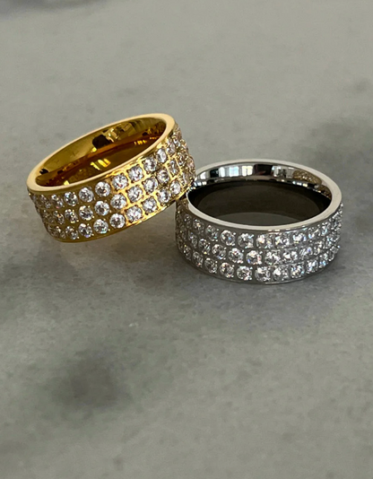 The Miley Ring (Silver) — water-resistant silver stainless steel ring with lifetime warranty, available at Frost Impressions Boutique in Wapakoneta, Ohio.