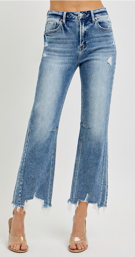 High Rise Cally Crop Straight Denim