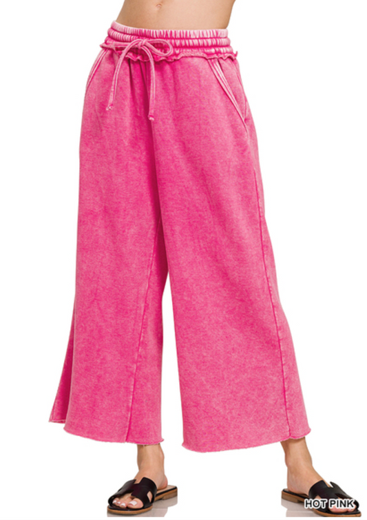 Frost Favorite Palazzo Sweatpants - Hot Pink