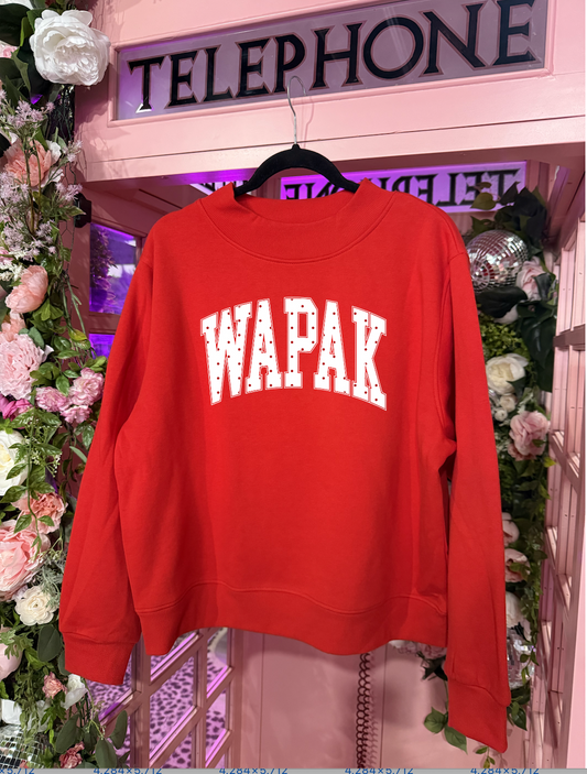 Wapak Polka Dot Mock Neck - Red