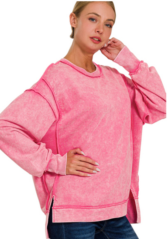 Detail Slit Pullover (Pink)