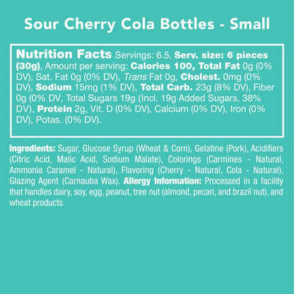 Avery’s Sour Cherry Cola Bottles from Candy Club — soda pop-shaped gummies coated in sour sugar with cherry cola flavor, available at Sweet Impressions by Avery.
