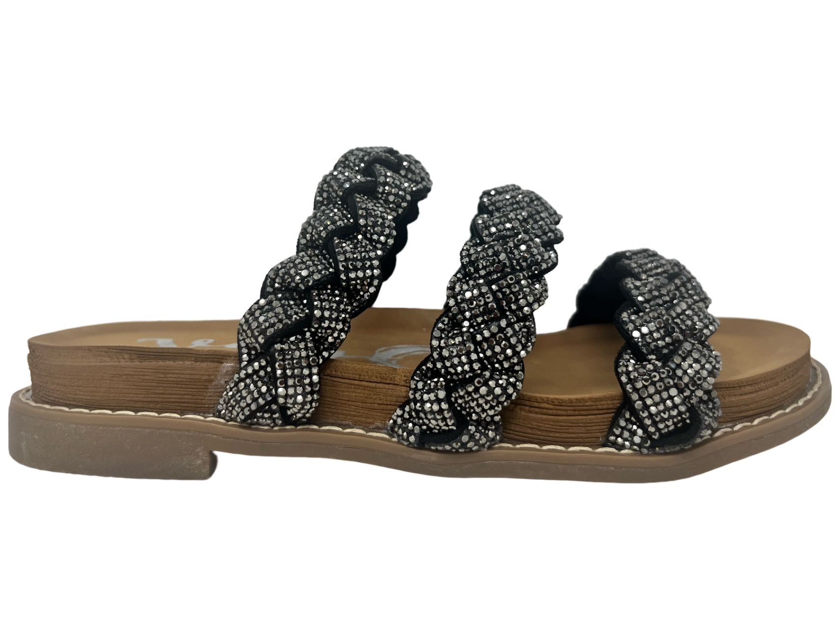 Sparkly glitzy comfortable Frost staple sandals with shimmering finish and cushioned sole