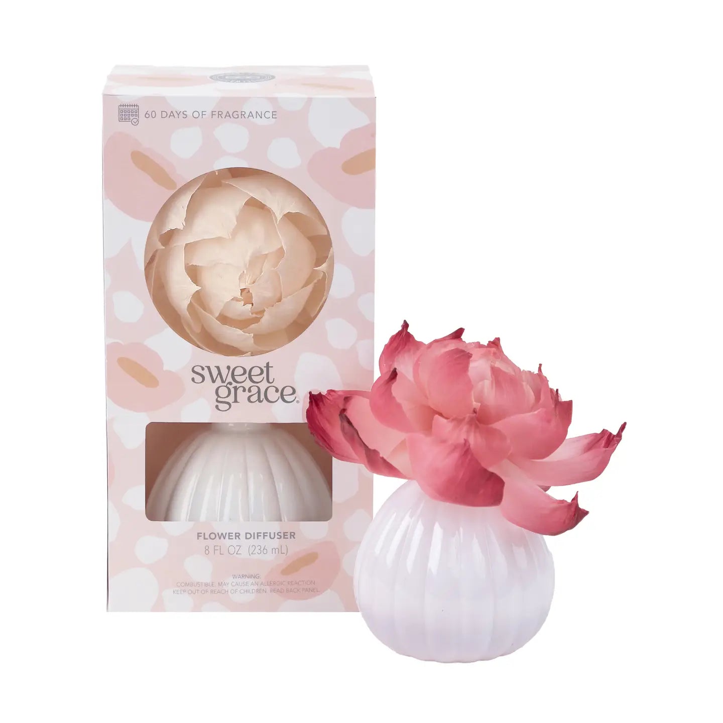 Sweet Grace Flower Diffuser — blooming pink flower fragrance diffuser from Frost Impressions Boutique in Wapakoneta, Ohio.
