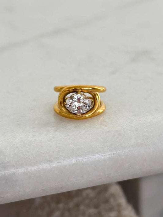 The Dylan Ring — 18k gold plated stainless steel water-resistant ring with lifetime warranty, available at Frost Impressions Boutique in Wapakoneta, Ohio.