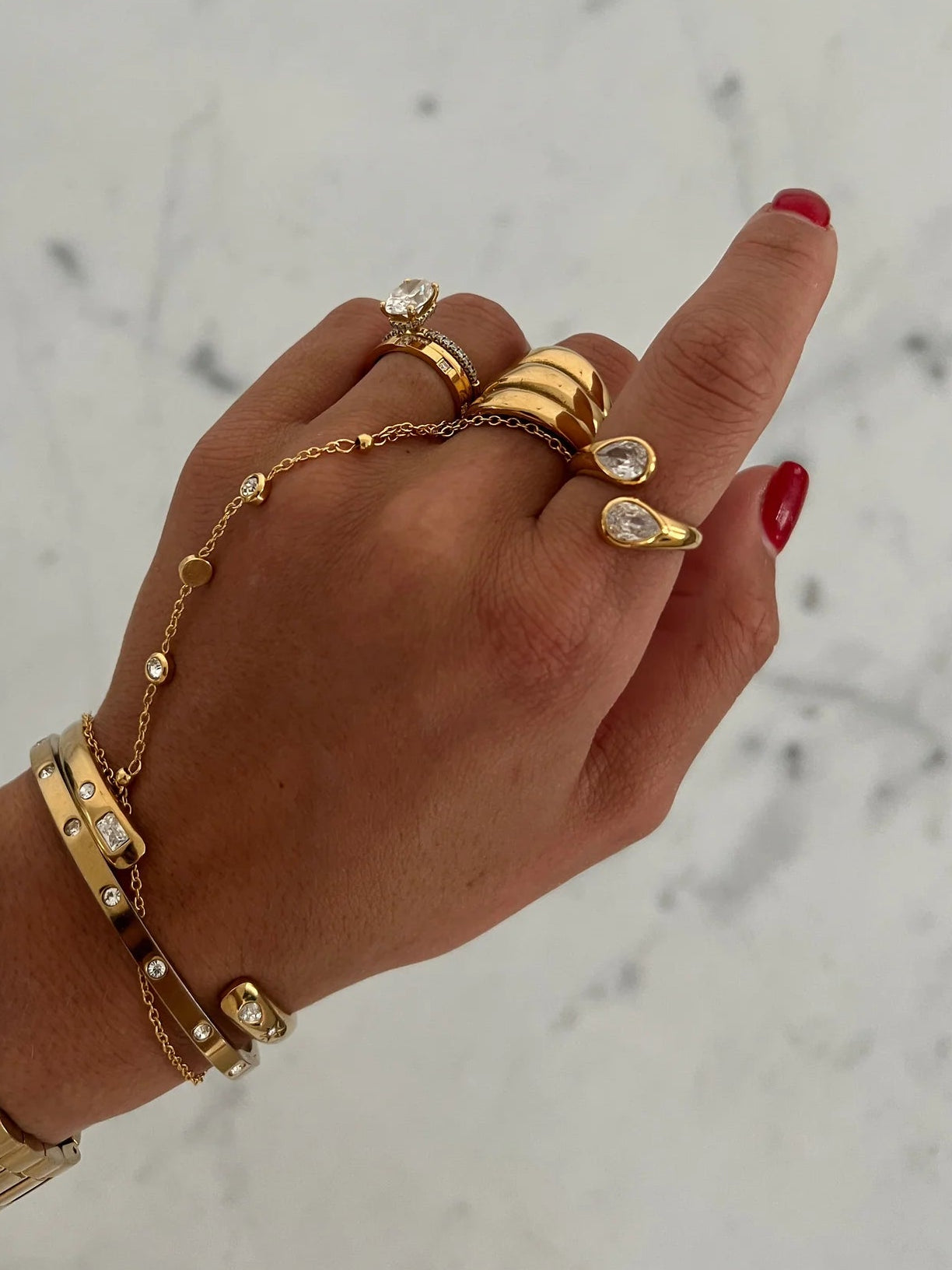 The Harper Ring — 18k gold plated stainless steel adjustable ring, water resistant, available at Frost Impressions Boutique in Wapakoneta, Ohio.