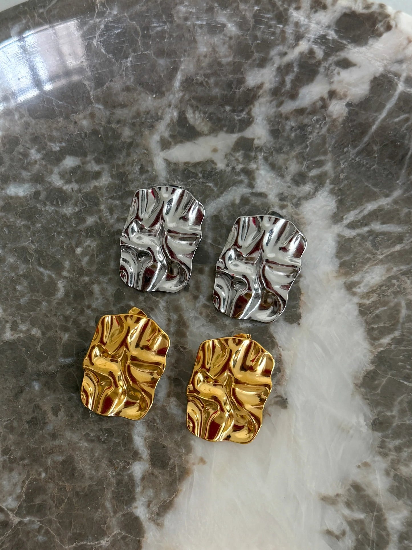 The Jennifer Earrings (Gold) — 18k gold plated stainless steel lightweight water-resistant earrings, available at Frost Impressions Boutique in Wapakoneta, Ohio.