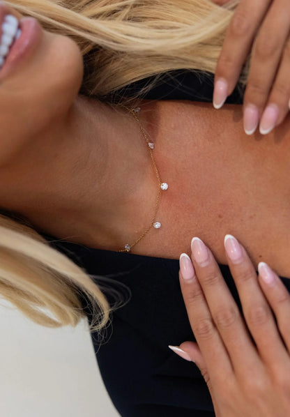 The Summer Necklace — 18k gold plated stainless steel adjustable water-resistant necklace with lifetime warranty, available at Frost Impressions Boutique in Wapakoneta, Ohio.