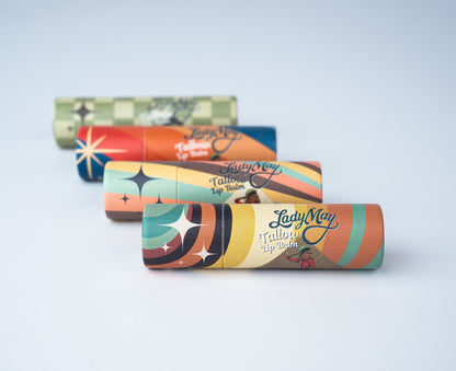 Lady May Tallow Lip Balm — pure and natural moisturizing lip balm made with tallow, beeswax, and jojoba oil, available at Frost Impressions Boutique in Wapakoneta, Ohio.
