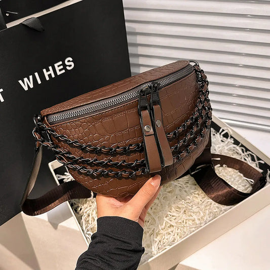 Vivi Chain Crossbody Sling (Dark Brown)