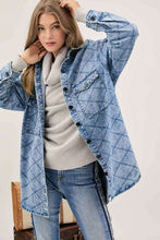 Load image into Gallery viewer, Quilted Shacket (Denim Wash)

