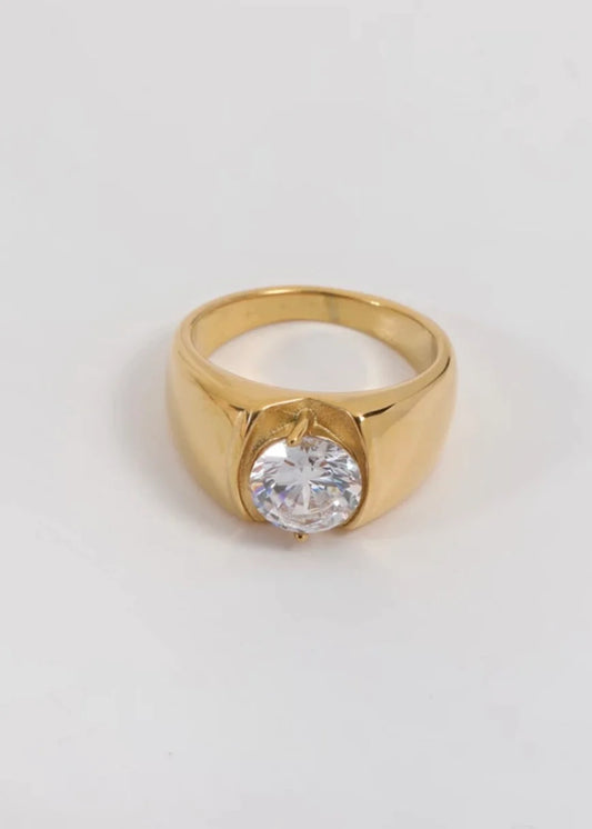 The Bling Ring — 18k gold plated stainless steel, water-resistant ring, available at Frost Impressions Boutique in Wapakoneta, Ohio.