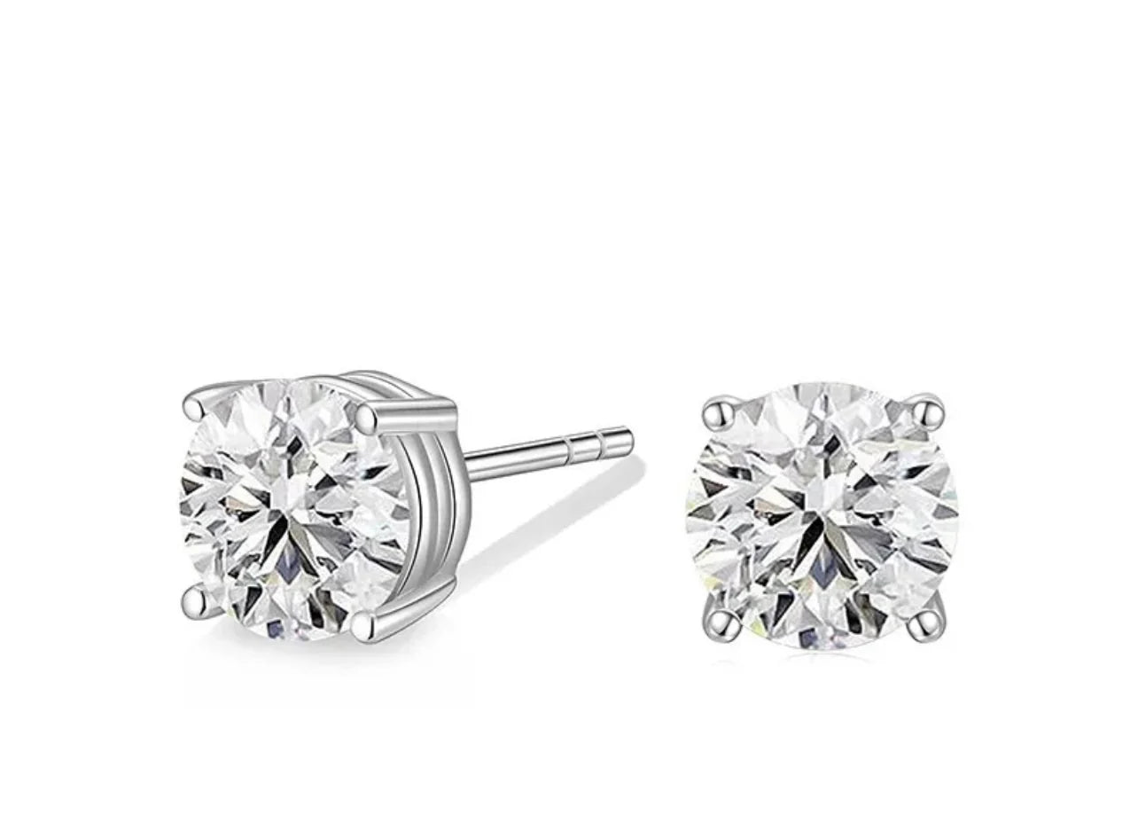 Diamond Studs — 18k gold plated stainless steel water-resistant stud earrings with lifetime warranty, available at Frost Impressions Boutique in Wapakoneta, Ohio.