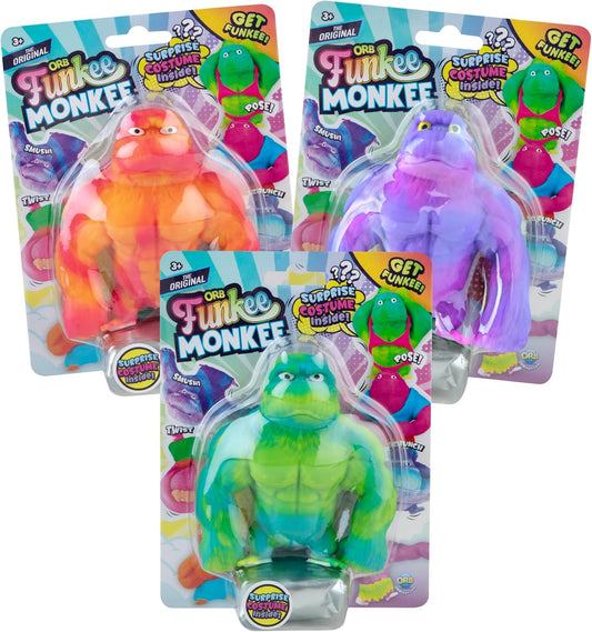 Colorful stretchy monkey toy novelty stress toy sold individually in surprise colors