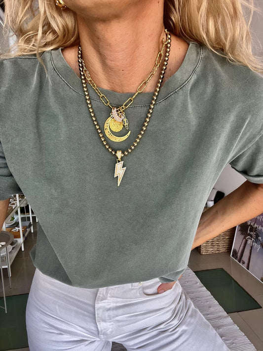 Gold Moon Charm Necklace