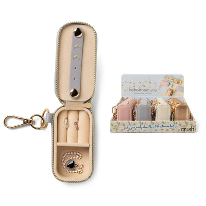 Keep It Cute Jewelry Keychain — vegan leather mini jewelry travel case with keyring from Frost Impressions Boutique in Wapakoneta, Ohio.