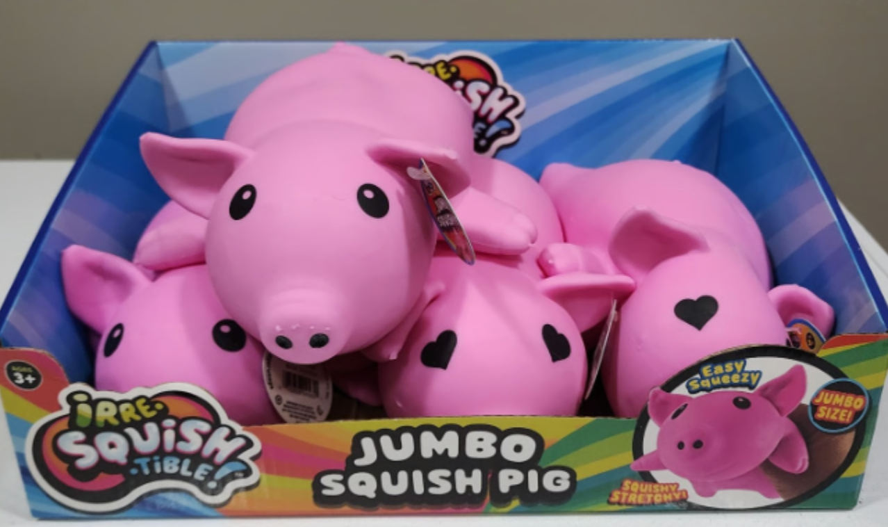 Jumbo soft squishy pig toy with slow-rising foam for stress relief and sensory play