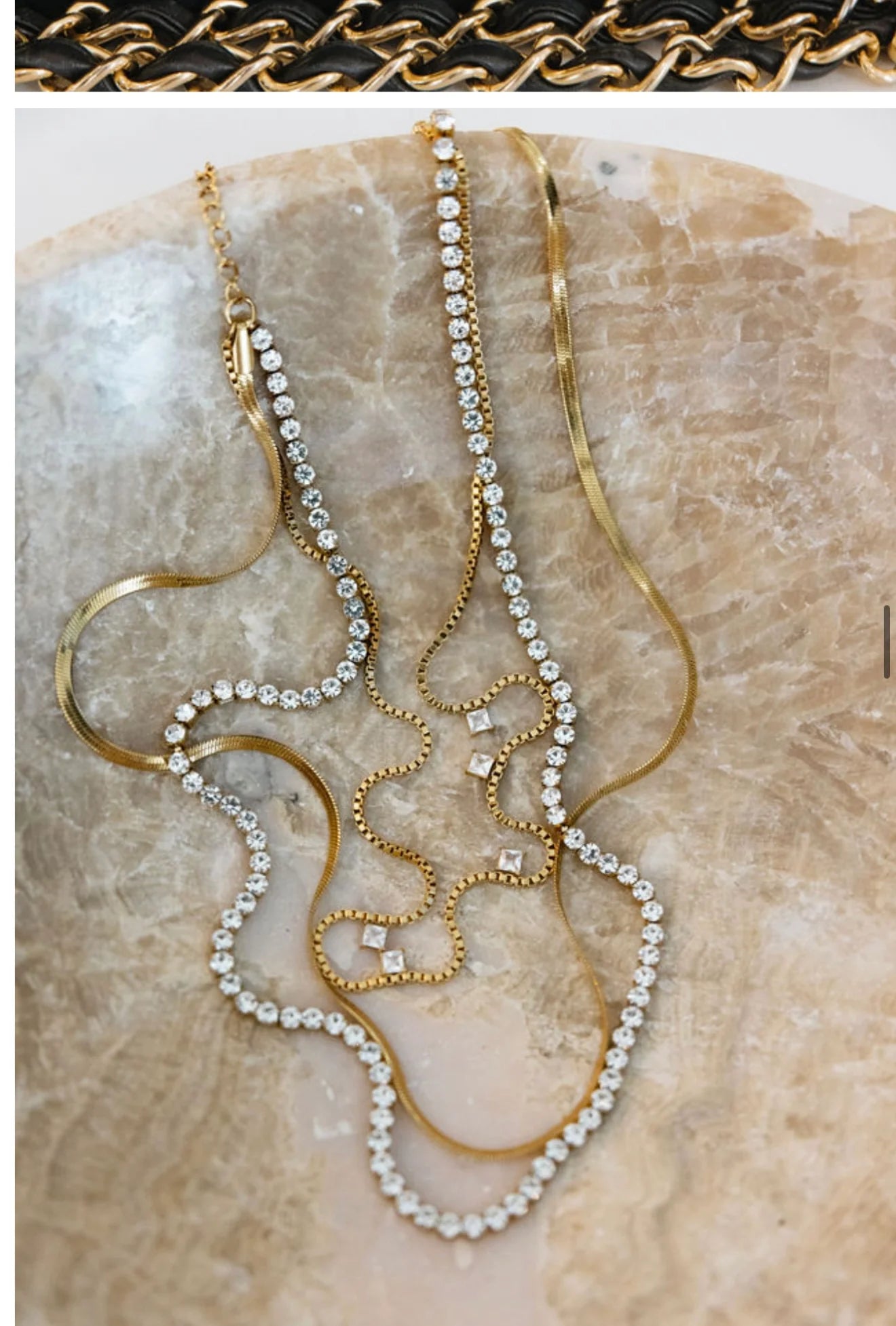 Leah Necklace — water-resistant gold necklace with adjustable length, available at Frost Impressions Boutique in Wapakoneta, Ohio.
