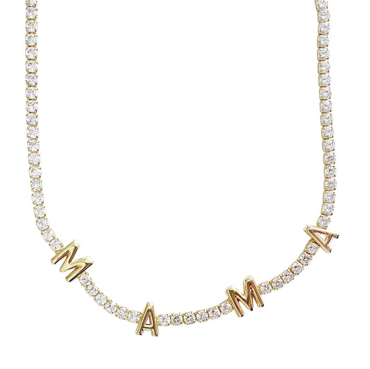 Sparkle Mama Sparkle Necklace — 18-inch gold-plated necklace with cubic zirconia accents from Frost Impressions Boutique in Wapakoneta, Ohio.