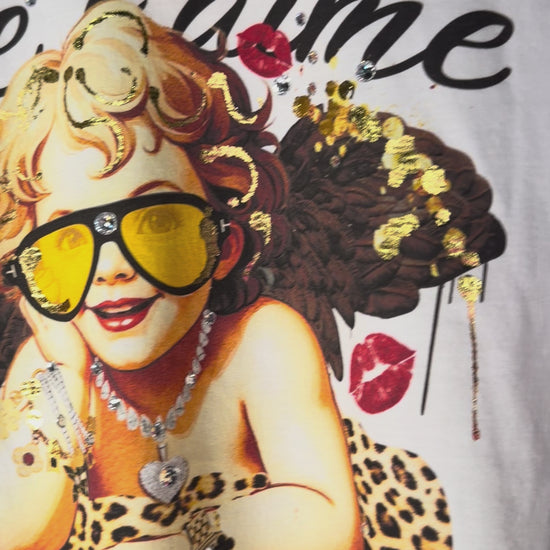 Call Me Cupid Graphic Tee – hand foiled and stamped sublimated graphic tee on Bella Canvas from Frost Boutique in Wapakoneta, Ohio