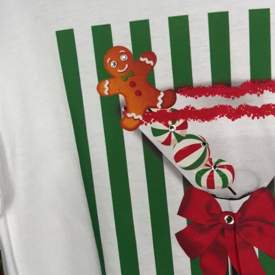 Merry Tini holiday tee with DTG print and sparkling stone detailing — Merry Tini Tee from Frost Impressions Boutique.