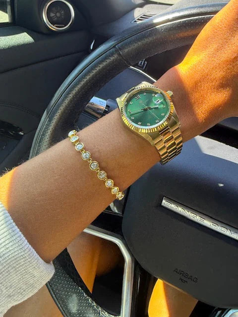 Roxie Bracelet — 18k gold plated stainless steel bracelet, water resistant with lifetime warranty, available at Frost Impressions Boutique in Wapakoneta, Ohio.