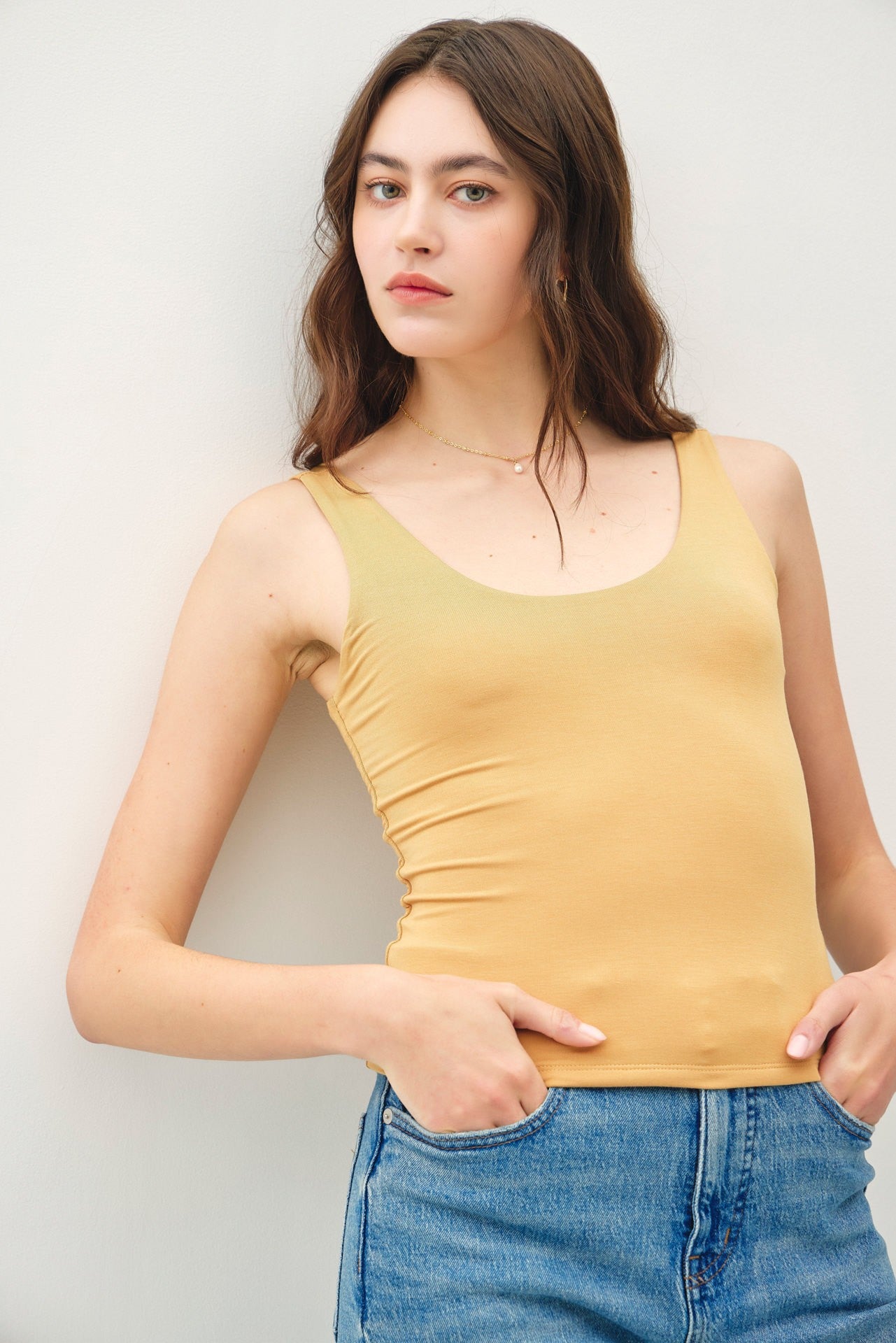 Golden rod scoop neck jersey tank top — Your Favorite Tank (Golden Rod) from Frost Impressions Boutique.
