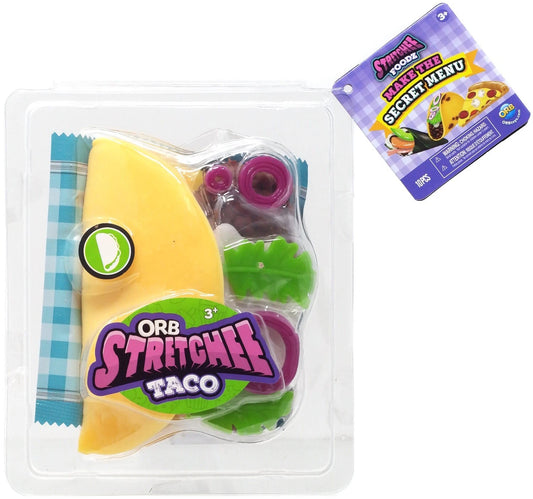 Stretchy taco squeeze toy made of soft TPR material sold as a random blind style