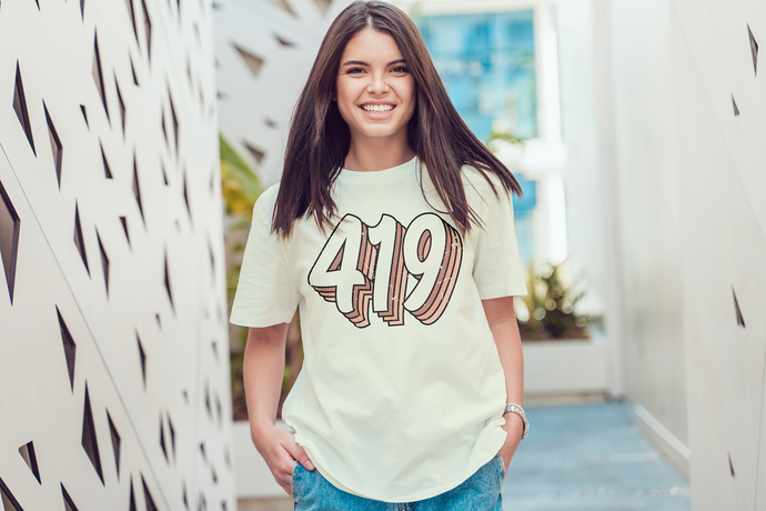 419 Vintage Neutral Graphic Frost Tee