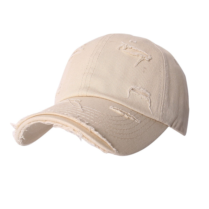 Light Taupe Distressed Hat