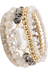 Crystal Gemstone Bracelet Stack (Natural)