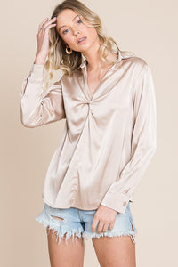 Twisted Champagne Blouse