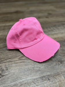 Faded Pink Distressed Hat