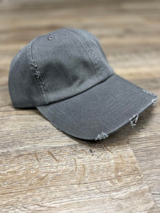 Faded Grey Distressed Hat