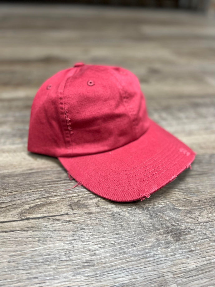 Faded Red Distressed Hat