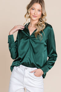 Twisted Deep Green Blouse