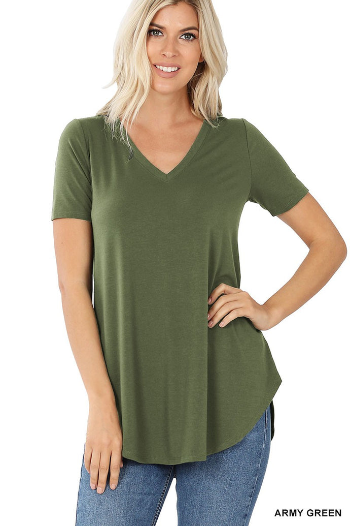 V-Neck Lux Top (Army Green)