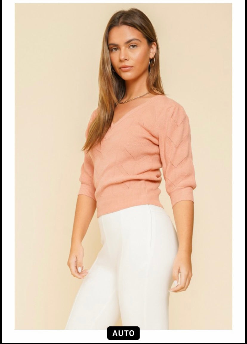 Apricot Fitted Sweater